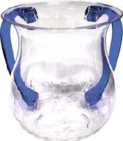 Plastic Wash Cup Karshi Clear with Blue Handles