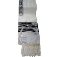 Tallis Paz Rayon Size 24 Black and Silver Stripes 24" x 72"