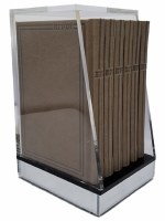 Lucite Bencher Holder Includes Set of 6 Leatherette Marble Taupe Benchers