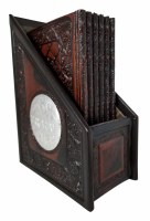 Zemiros Holder Brown Leather Accentuated with Silver Medallions Including 6 Benchers Ashkenaz