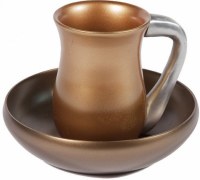 Yair Emanuel Judaica Anodize Aluminum Mayim Achronim Set Gold