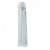 Yair Emanuel Anodized Aluminum Mezuzah Case Medium 10CM Thin Curved Silver