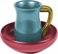 Yair Emanuel Judaica Anodize Aluminum Mayim Achronim Set Multicolor