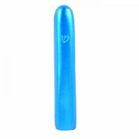 Yair Emanuel Anodized Aluminum Mezuzah Case Medium 10CM Thin Curved Turquoise