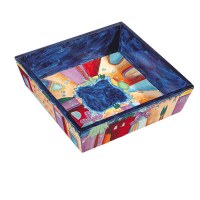Yair Emanuel Wooden Passover Matzah Plate- Jerusalem Design