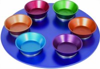 Yair Emanuel Judaica Anodized Aluminium Passover Seder Plate Multicolored