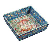 Yair Emanuel Wooden Passover Matzah Plate- Peacocks Design