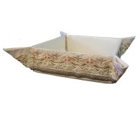 Yair Emanuel Judaica Embroidered Folding Basket Oriental White