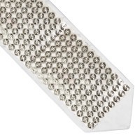 Atara Silver Colored Big Circles with Engraved Diagonal Lines Design