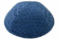 iKippah Light Blue Crocodile Leather Size 3