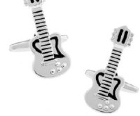 Guitar Cufflinks Silver
