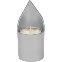 Yair Emanuel Anodized Aluminum Memorial Candle Holder - Silver