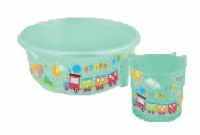Childrens' Wash Cup Set Glow in the Dark Plastic Designed with Multicolor Train