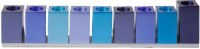 Yair Emanuel Judaica Aluminum Cubes Candle Menorah Blue