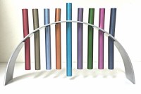 Yair Emanuel Hovering Candle Menorah in Anodized Aluminum Multicolor