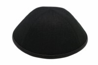iKippah Black Linen Leather Rim Size 5