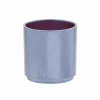Yair Emanuel Anodized Aluminum Tea Light Single Candle Holder Modular Stackable Light Gray
