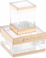 Lucite Mayim Achronim 2 Piece Set Die-Cut Design Gold