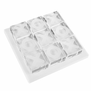 Lucite Tic Tac Toe White Tray