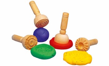 Wooden Dough Stampers - Set 4