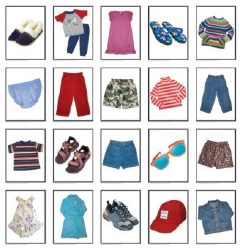 Language Cards Kids Clothes