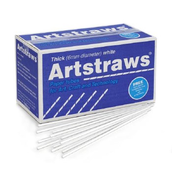 6mm White Art Straws(Class Pk)