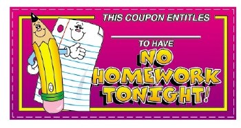 Reward Coupons - No Homework