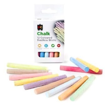 Coloured Dustless Chalk 12