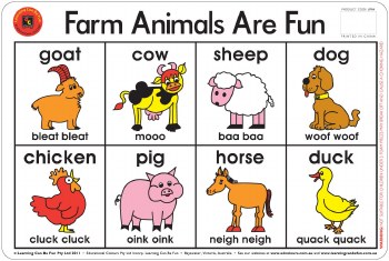Placemat - Farm Animals