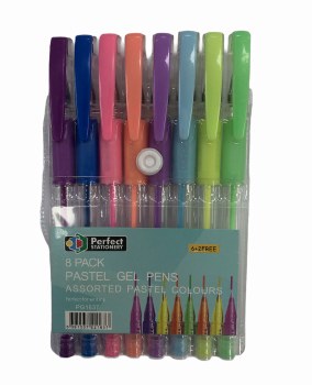 Gel Pens (8's) - Asst Pastels