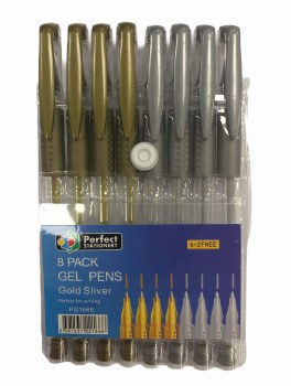 Gel Pens (8's) - Gold &amp; Silver