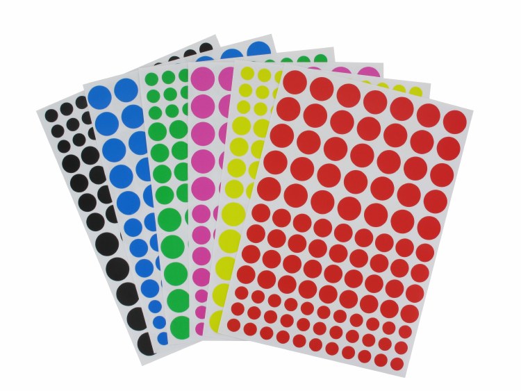Round Astd Coloured Stickers