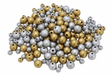 Round Silver&Gold Wooden Beads
