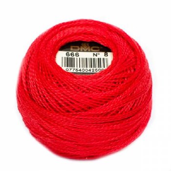 DMC Pearl Cotton 666 BrChr Red