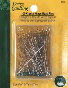 Pins, Crystal Glass Head 1 7/8