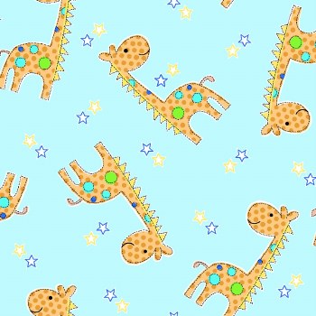 Comfy Flannel Giraffes Blue