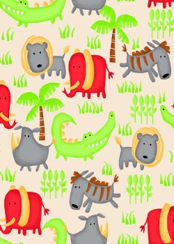 Comfy Flannel Elephants Cream