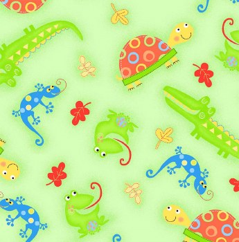 Comfy Flannel Lizards Green