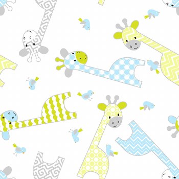 Comfy Flannel Giraffes White