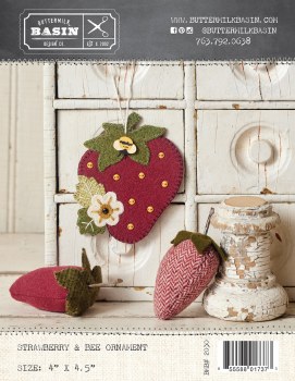 Strawberry and Bee Ornament