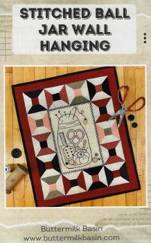 Stitched Ball Jar Wall Hanging
