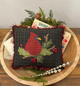 Scrapplique Cardinal Pillow
