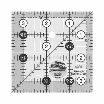 Ruler, Creative Grid 3 1/2" SQ