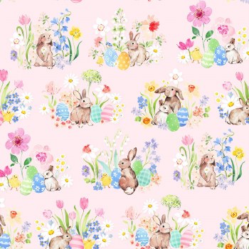 Spring Cheer Bunnies Pink