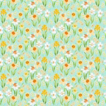Spring Cheer Daffodil Teal