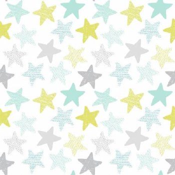 Wide Awake Flannel Stars White