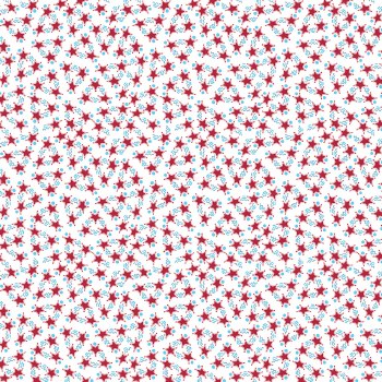 Happy Birthday America Stars Stripes Squiggles White