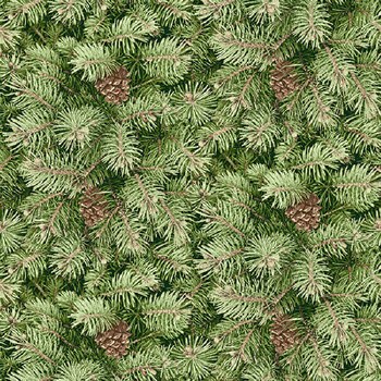 Holiday Botanical Pine Branch Green