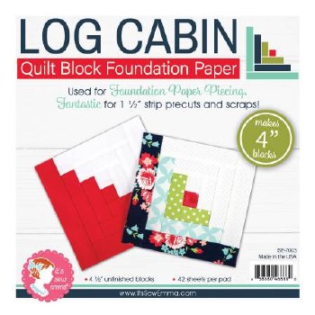 Log Cabin Block 4in Paper