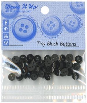 ButtonsTiny Black 1/4 inch